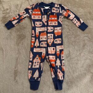 Hanna Andersson Gingerbread House Organic Cotton Pajamas Sleeper 12-18 Months